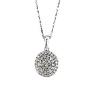 IGI Certified 0.35ct Natural Diamond Pendant - 14K White Gold